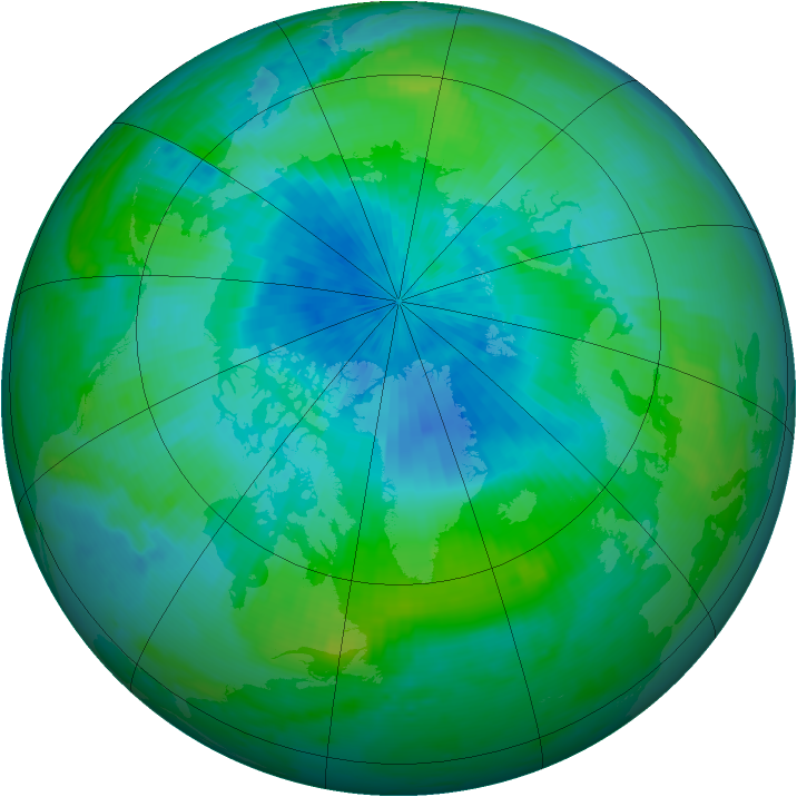 Arctic ozone map for 05 September 2000